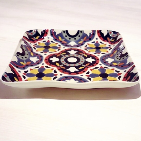 Pier 1 Dalila 10” Square Dinner Plate Hand Painted Earthenware Replacement - Picture 2 of 9